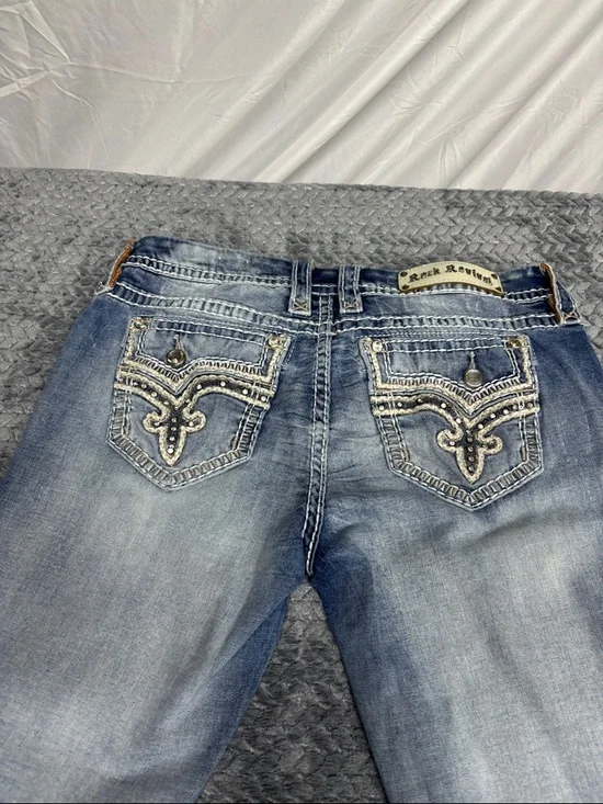 Rock Revival Women's Light Blue Boot Cut Jeans with Faded Wash - Picture 9 of 10